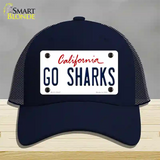 Go Sharks Novelty License Plate Hat Tag Mesh / Navy