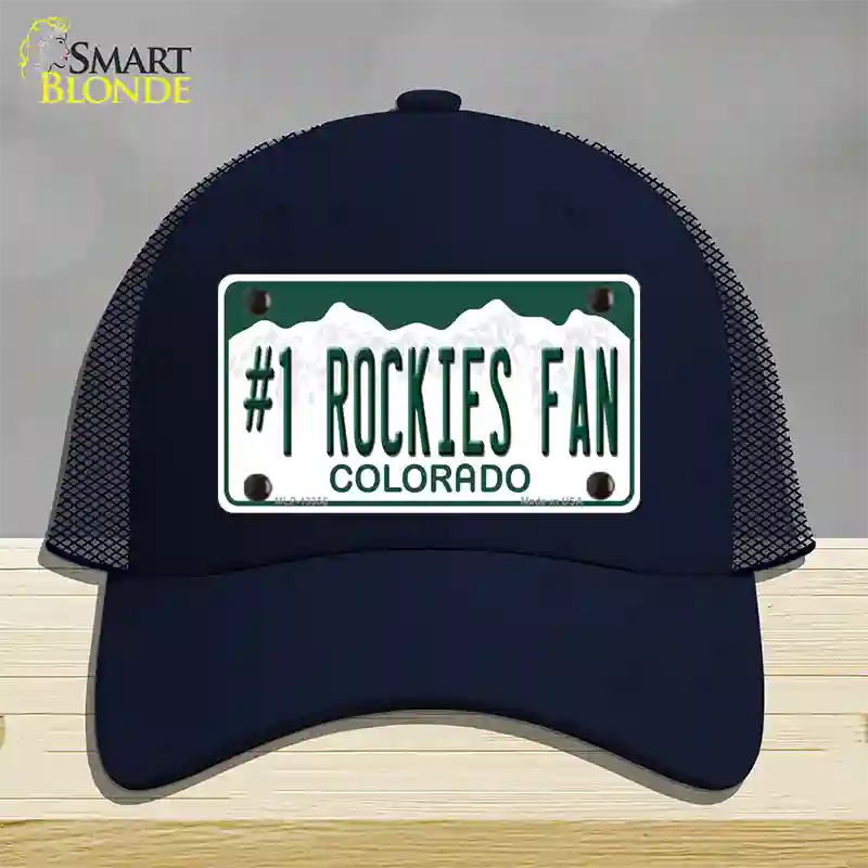 Number 1 Rockies Fan Novelty License Plate Hat Tag Mesh / Navy