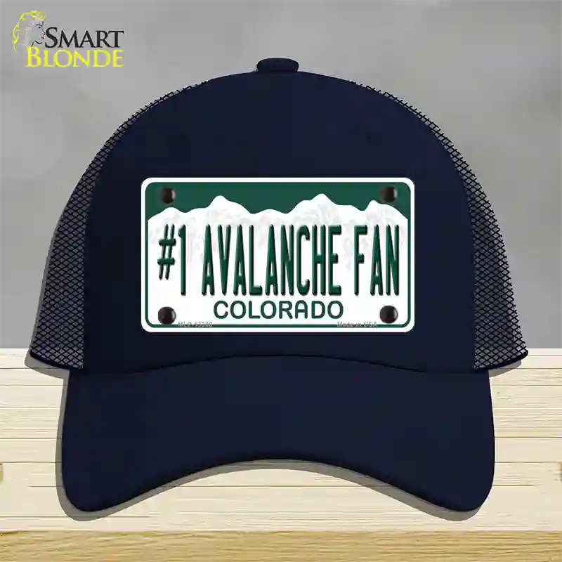 Number 1 Avalanche Fan Novelty License Plate Hat Tag Mesh / Navy