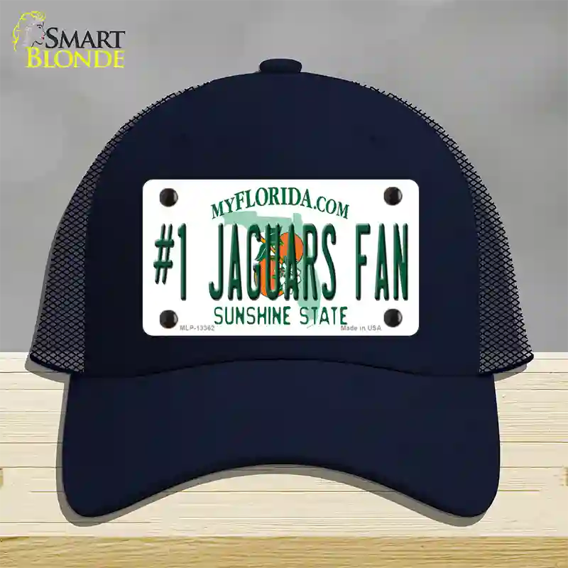 Number 1 Jaguars Fan Novelty License Plate Hat Tag Mesh / Navy