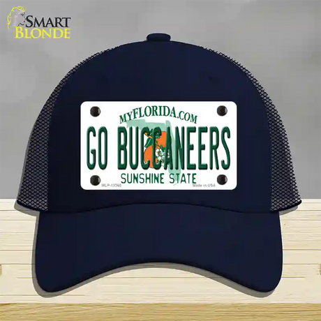 Go Buccaneers Novelty License Plate Hat Tag Mesh / Navy