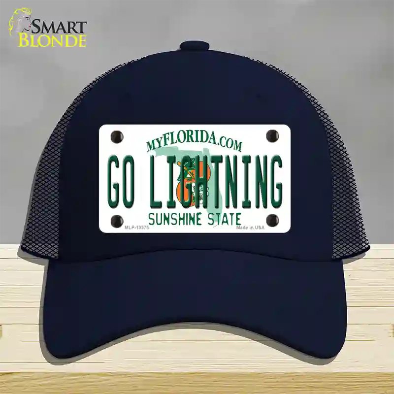 Go Lightning Novelty License Plate Hat Tag Mesh / Navy