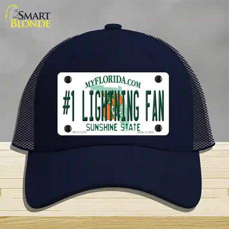 Number 1 Lightning Fan Novelty License Plate Hat Tag Mesh / Navy