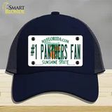 Number 1 Panthers Fan Novelty License Plate Hat Tag Mesh / Navy