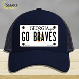 Go Braves Novelty License Plate Hat Tag Mesh / Navy