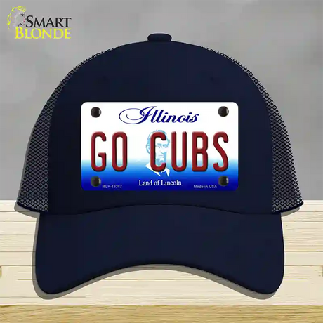 Go Cubs Novelty License Plate Hat Tag Mesh / Navy