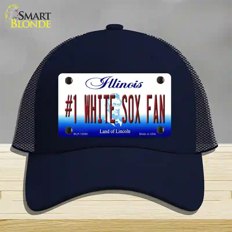 Number 1 White Sox Fan Novelty License Plate Hat Tag Mesh / Navy