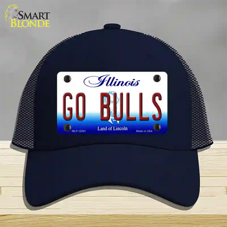 Go Bulls Novelty License Plate Hat Tag Mesh / Navy