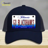 Go Blackhawks Novelty License Plate Hat Tag Mesh / Navy