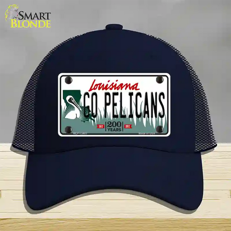 Go Pelicans Novelty License Plate Hat Tag Mesh / Navy