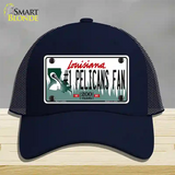 Number 1 Pelicans Fan Novelty License Plate Hat Tag Mesh / Navy