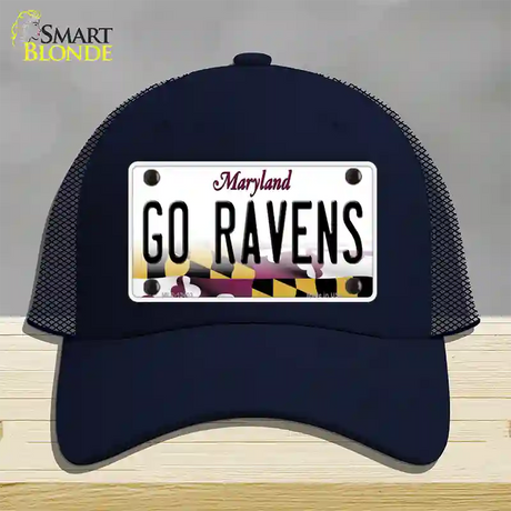 Go Ravens Novelty License Plate Hat Tag Mesh / Navy