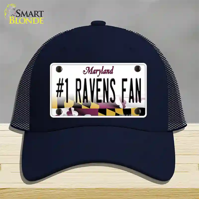 Number 1 Ravens Fan Novelty License Plate Hat Tag Mesh / Navy