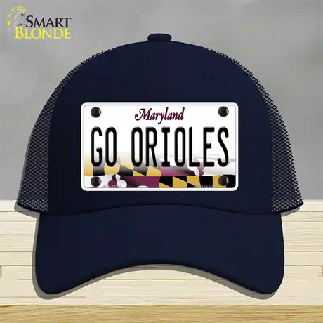 Go Orioles Novelty License Plate Hat Tag Mesh / Navy