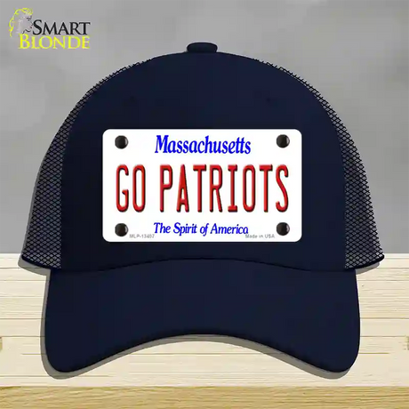 Go Patriots Novelty License Plate Hat Tag Mesh / Navy