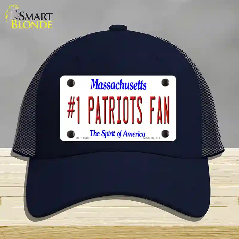 Number 1 Patriots Fan Novelty License Plate Hat Tag Mesh / Navy