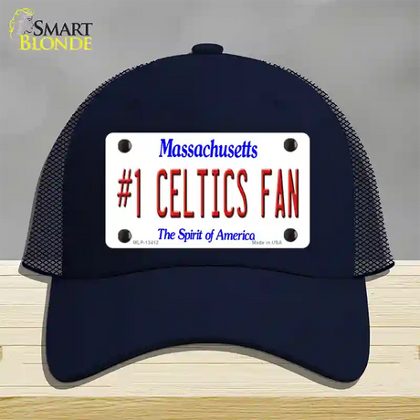 Number 1 Celtics Fan Novelty License Plate Hat Tag Mesh / Navy