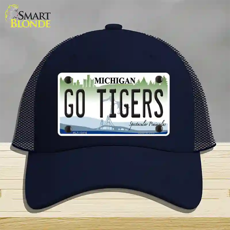 Go Tigers Novelty License Plate Hat Tag Mesh / Navy