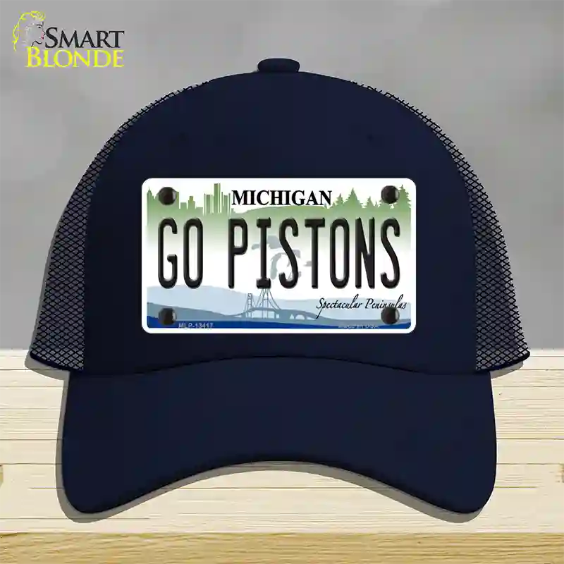 Go Pistons Novelty License Plate Hat Tag Mesh / Navy