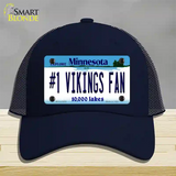 Number 1 Vikings Fan Novelty License Plate Hat Tag Mesh / Navy