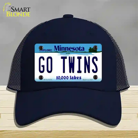 Go Twins Novelty License Plate Hat Tag Mesh / Navy