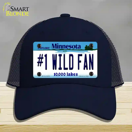 Number 1 Wild Fan Novelty License Plate Hat Tag Mesh / Navy