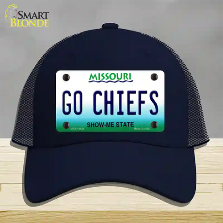 Go Chiefs Novelty License Plate Hat Tag Mesh / Navy