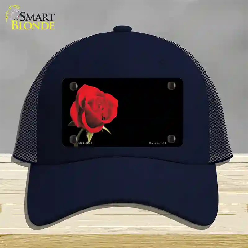 Rose Offset Novelty License Plate Hat Mesh / Navy