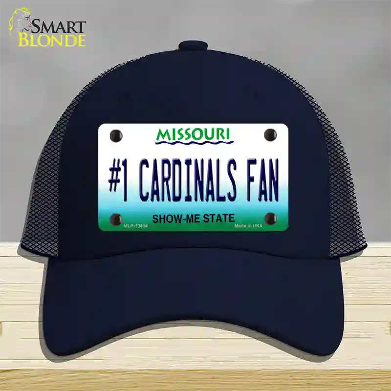 Number 1 Cardinals Fan Missouri Novelty License Plate Hat Tag Mesh / Navy