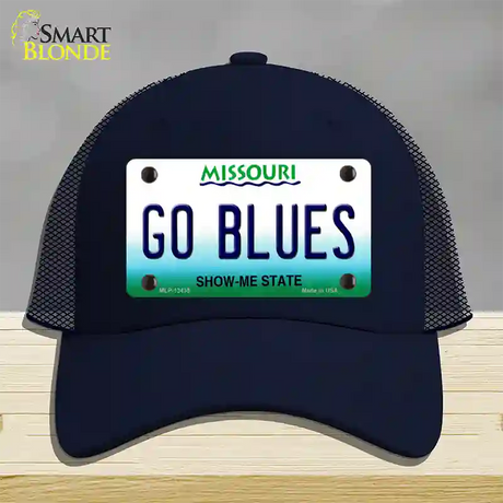 Go Blues Novelty License Plate Hat Tag Mesh / Navy