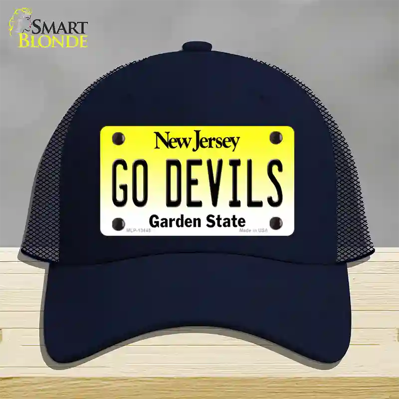 Go Devils Novelty License Plate Hat Tag Mesh / Navy