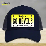 Go Devils Novelty License Plate Hat Tag Mesh / Navy