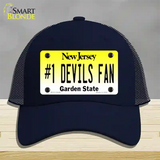 Number 1 Devils Fan Novelty License Plate Hat Tag Mesh / Navy