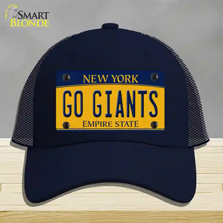 New York Go Giants Novelty License Plate Hat Tag Mesh / Navy