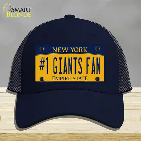 Number 1 Giants Fan New York Novelty License Plate Hat Tag Mesh / Navy