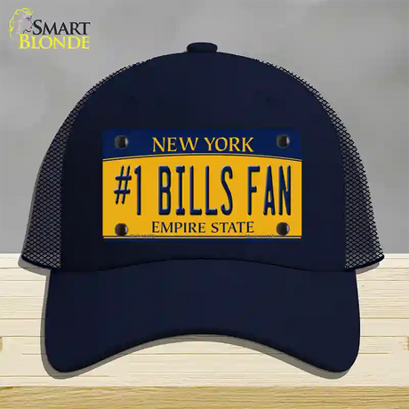 Number 1 Bills Fan Novelty License Plate Hat Tag Mesh / Navy