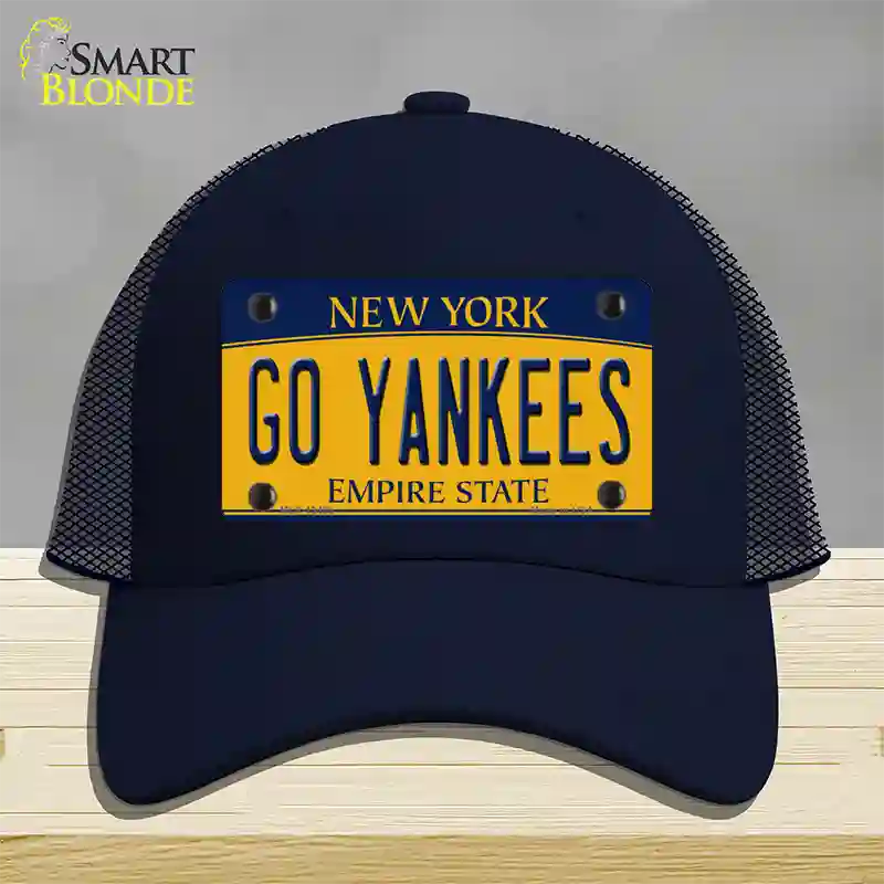 Go Yankees Novelty License Plate Hat Tag Mesh / Navy