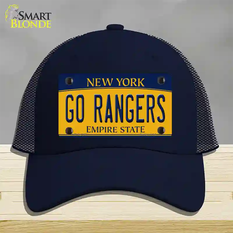 Go Rangers Novelty License Plate Hat Tag Mesh / Navy