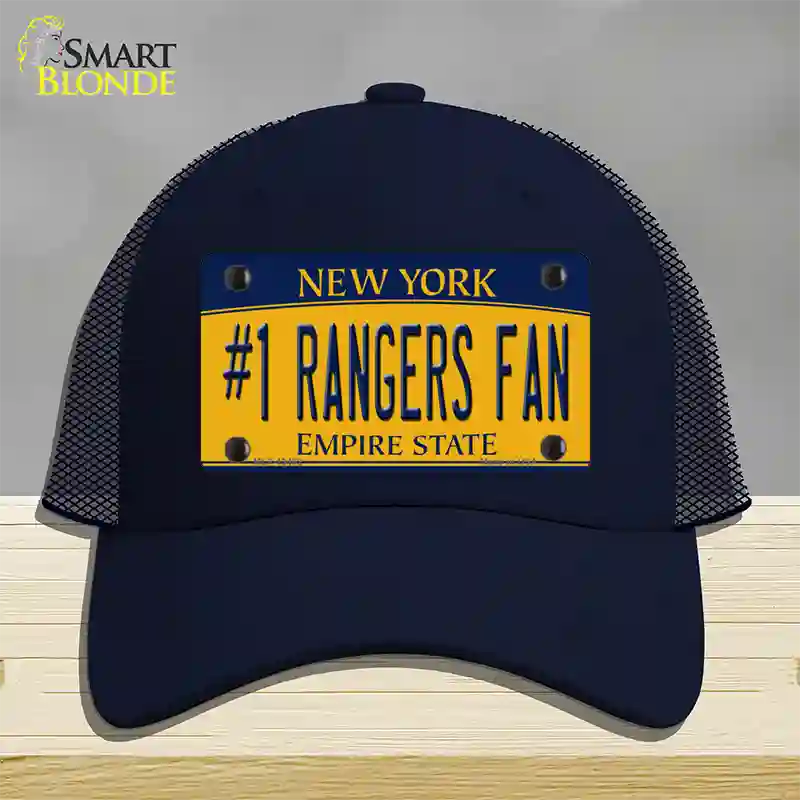 Number 1 Rangers Fan Novelty License Plate Hat Tag Mesh / Navy