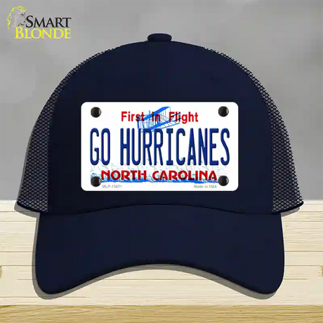 Go Hurricanes Novelty License Plate Hat Tag Mesh / Navy