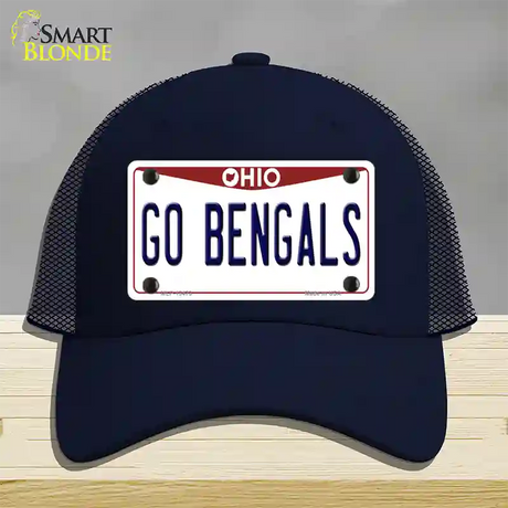 Go Bengals Novelty License Plate Hat Tag Mesh / Navy