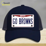 Go Browns Novelty License Plate Hat Tag Mesh / Navy