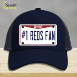 Number 1 Reds Fan Novelty License Plate Hat Tag Mesh / Navy