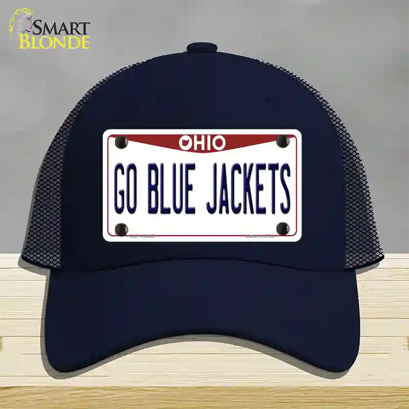 Go Blue Jackets Novelty License Plate Hat Tag Mesh / Navy