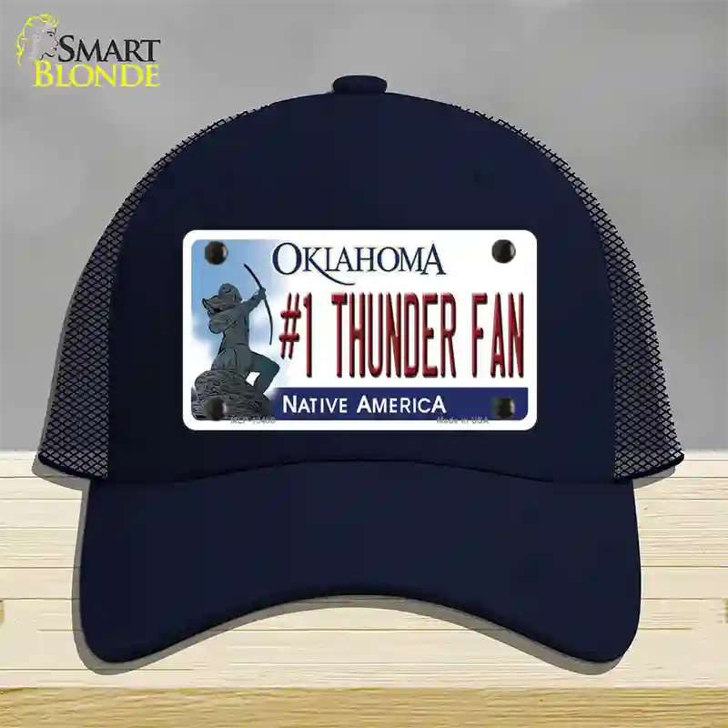 Number 1 Thunder Fan Novelty License Plate Hat Tag Mesh / Navy