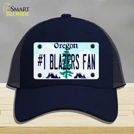 Number 1 Blazers Fan Novelty License Plate Hat Tag Mesh / Navy