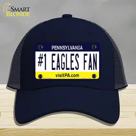 Number 1 Eagles Fan Novelty License Plate Hat Tag Mesh / Navy