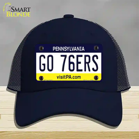 Go 76ers Novelty License Plate Hat Tag Mesh / Navy