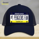 Number 1 Penguins Fan Novelty License Plate Hat Tag Mesh / Navy