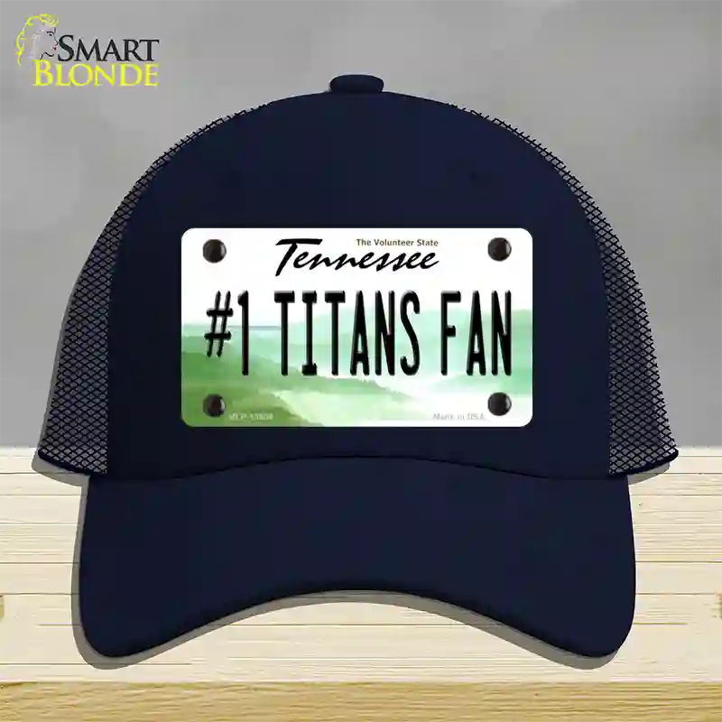 Number 1 Titans Fan Novelty License Plate Hat Tag Mesh / Navy